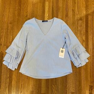 Ivanka Trump Blue & White Striped Blouse